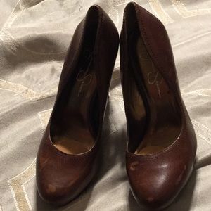 Jessica Simpson Brown Leather Heels